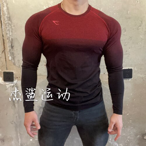 强势上新Gymshark vital ombre高级无缝阴影渐变男训练显身材长袖