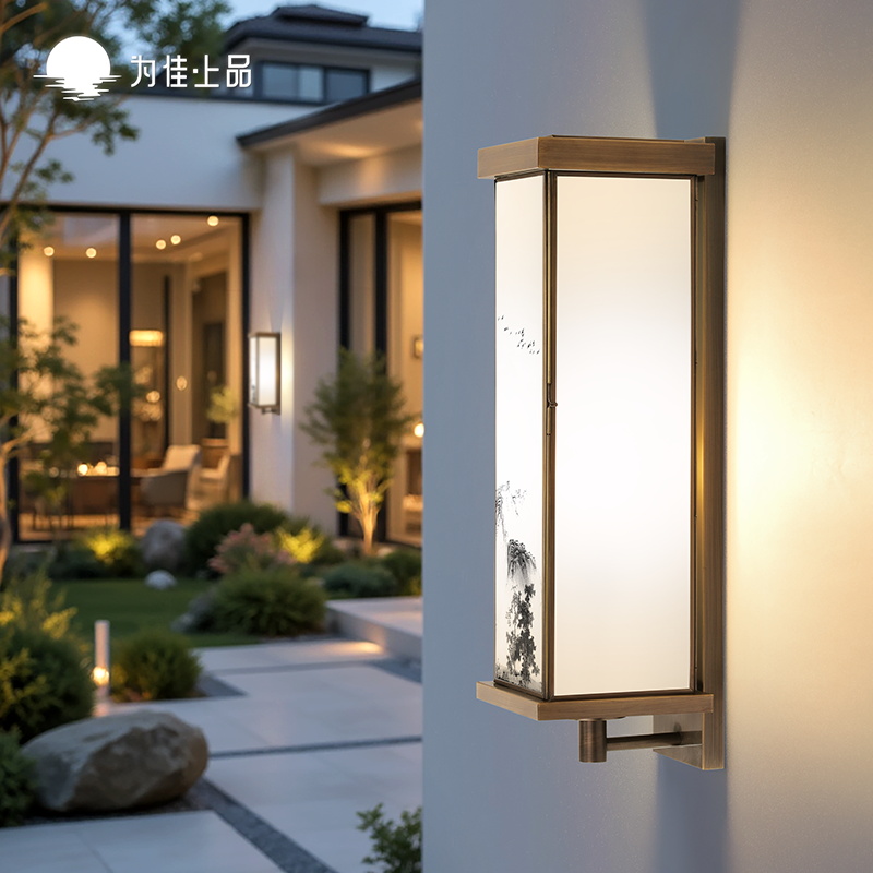 室外壁灯户外防水别墅庭院围墙2025新款太阳能全铜屋檐夜景装饰灯