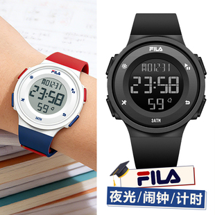 FILA斐乐电子手表男款 青少年学生初高中儿童女孩夜光腕表礼物6557