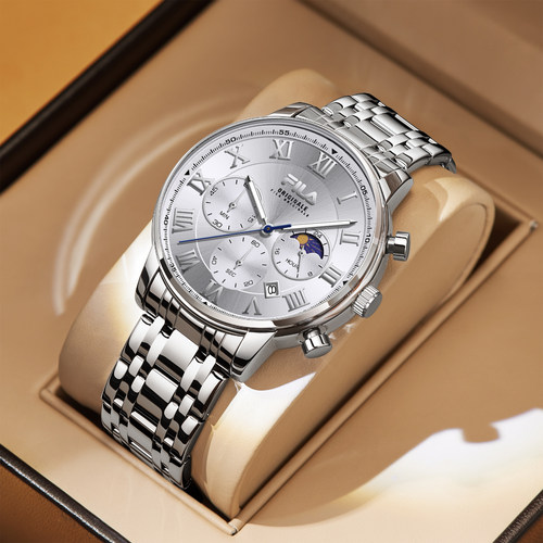 FILA斐乐三眼多功能夜光防水手表