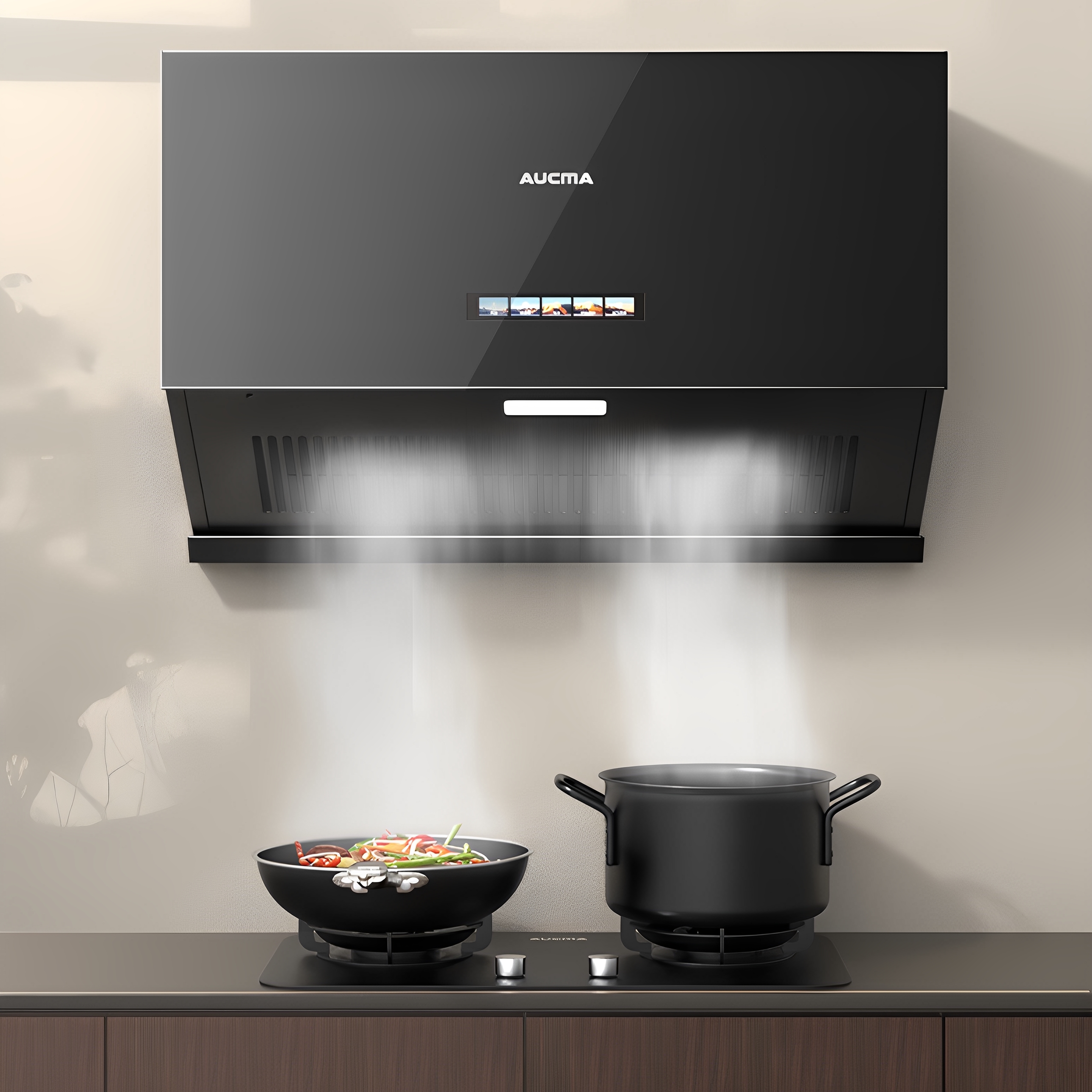 澳柯玛抽吸油烟机大吸力中式体感家用一级大吸力壁挂排风小尺寸