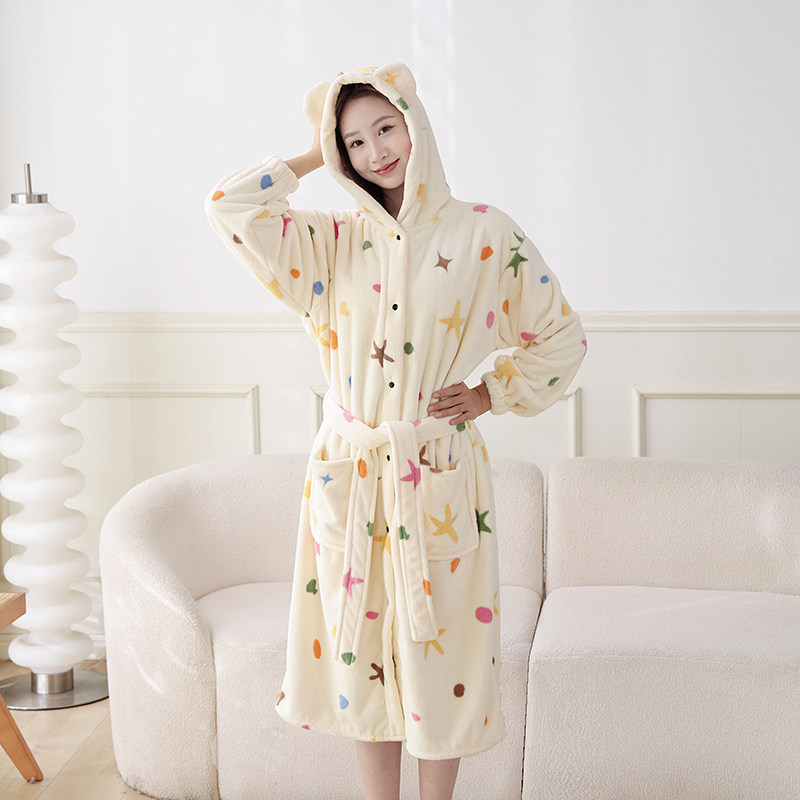 浴袍女成人非纯棉吸水速干四季通用情侣秋冬睡袍2026新款洗澡浴衣