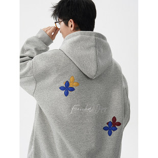 Crying Center男早起工作室emeisa小众情侣加厚宽松连帽卫衣外套