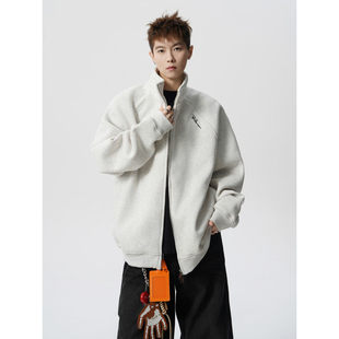 Crying Center男吕小虎阿茶与阿古刺绣立领情侣卫衣宽松开衫外套