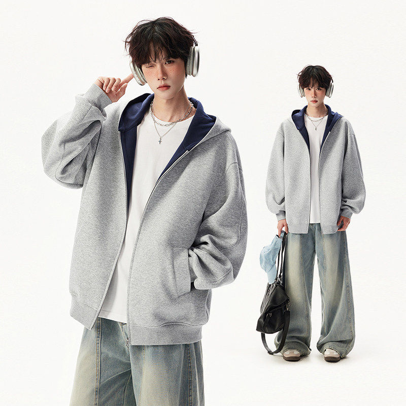 Crying Center男吕小虎GOODBAI重磅420克高品质宽松情侣开衫外套