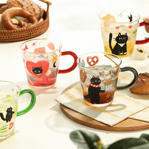 蓝莲花高硼硅玻璃杯子