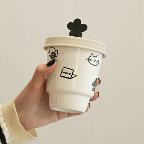 水杯马克杯带盖高颜值可爱家用