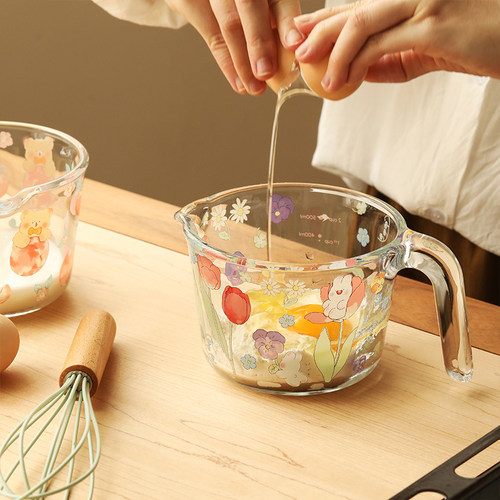 蓝莲花高硼硅玻璃量杯