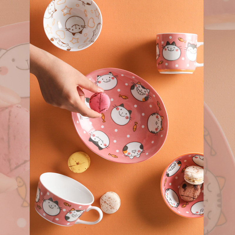 蓝莲花日式碗碟餐具釉下彩陶瓷家用可爱吃饭碗儿童米饭碗日本进口,餐饮具,碗,淘宝优惠券,粉丝福利购,淘宝优惠卷