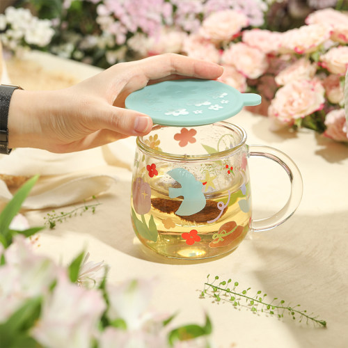 蓝莲花高硼硅玻璃茶滤杯