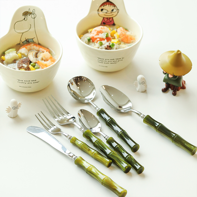 赵露思同款竹节勺子不锈钢