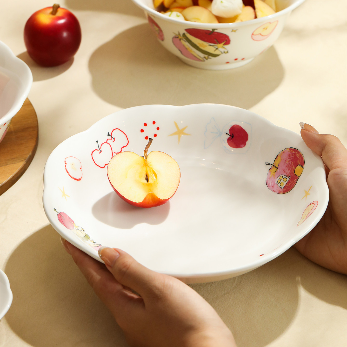 蓝莲花碗盘陶瓷盘子碗家用面碗米饭碗餐盘深盘碟子一人食餐具套装,餐饮具,盘,淘宝优惠券,粉丝福利购,淘宝优惠卷