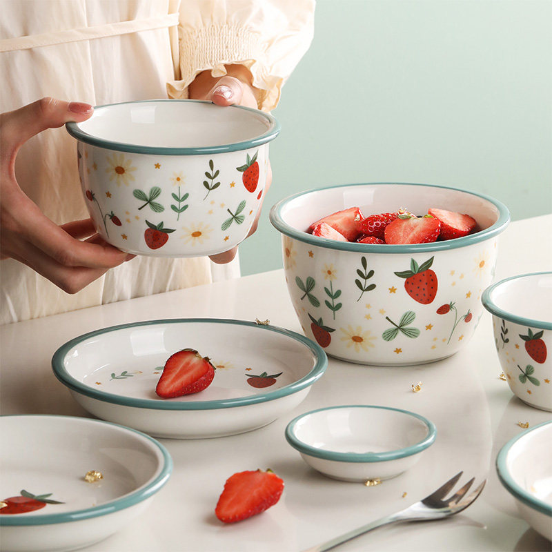 蓝莲花干饭人可爱米饭碗创意网红新款好看陶瓷菜盘单个家用可微波,餐饮具,碗,淘宝优惠券,粉丝福利购,淘宝优惠卷