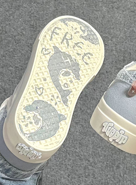 鮀品许愿派板鞋女秋冬季新款小众帆布鞋蓝色休闲运动鞋百搭面包鞋