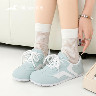 圆头舒适百搭 平底系带运动休闲鞋 鮀品薄荷绿德训鞋 女2026春夏新款