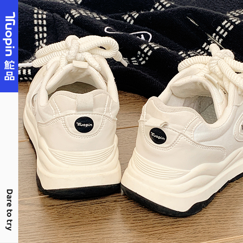 鮀品运动鞋秋冬季女鞋轻便鞋子女款百搭增高老爹鞋休闲小白鞋厚底