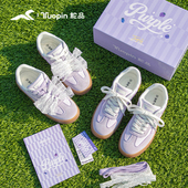 芭蕾运动板鞋 鮀品蕾丝德训鞋 百搭小白鞋 配裙子紫色单鞋 女春季 新款