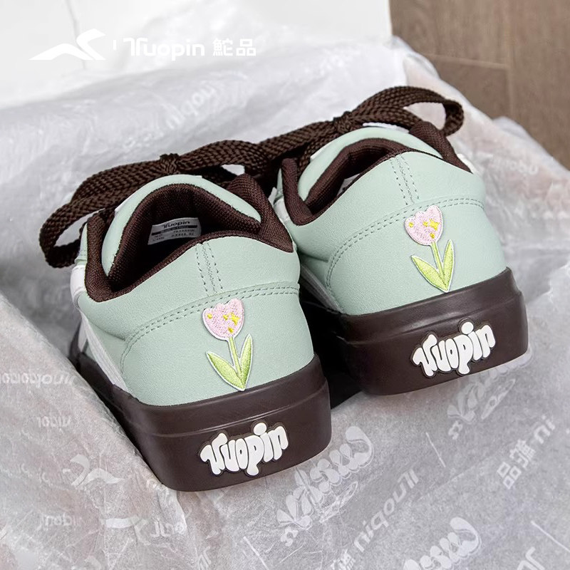 鮀品薄荷巧克力板鞋女2026春季新款百搭厚底帆布鞋原创休闲运动鞋