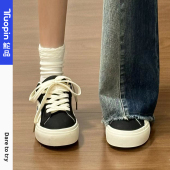 子休闲百搭学生运动鞋 鮀品黑色板鞋 厚底加绒棉鞋 鞋 男女款 2026春季