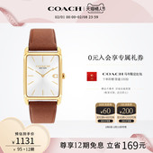 COACH 罗一舟推荐 蔻驰ELLIOT日晖方盘石英男女手表情人节礼物