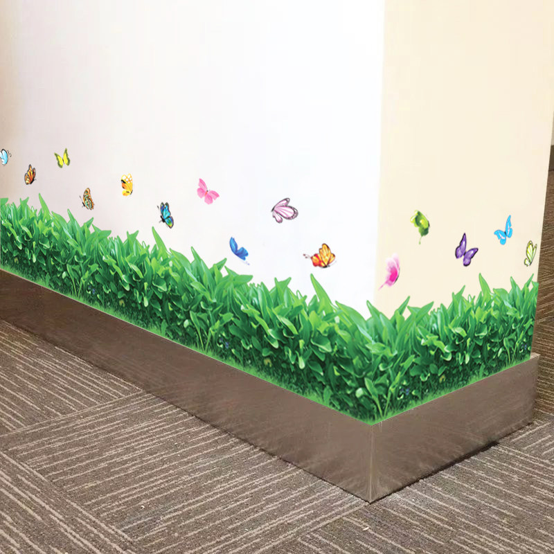 绿叶踢脚线贴纸3D立体墙贴画小清新植物客厅背景墙壁装饰墙纸自粘