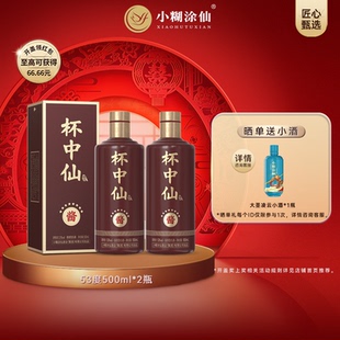 小糊涂仙杯中仙酒(八星2025)53度500ml*2盒 酱香白酒纯粮食酒