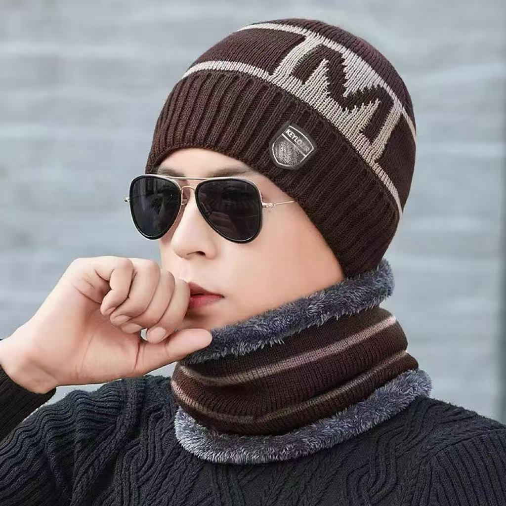 男士帽子冬季青年保暖加厚针织毛线帽韩版潮加绒秋冬棉帽防寒套头