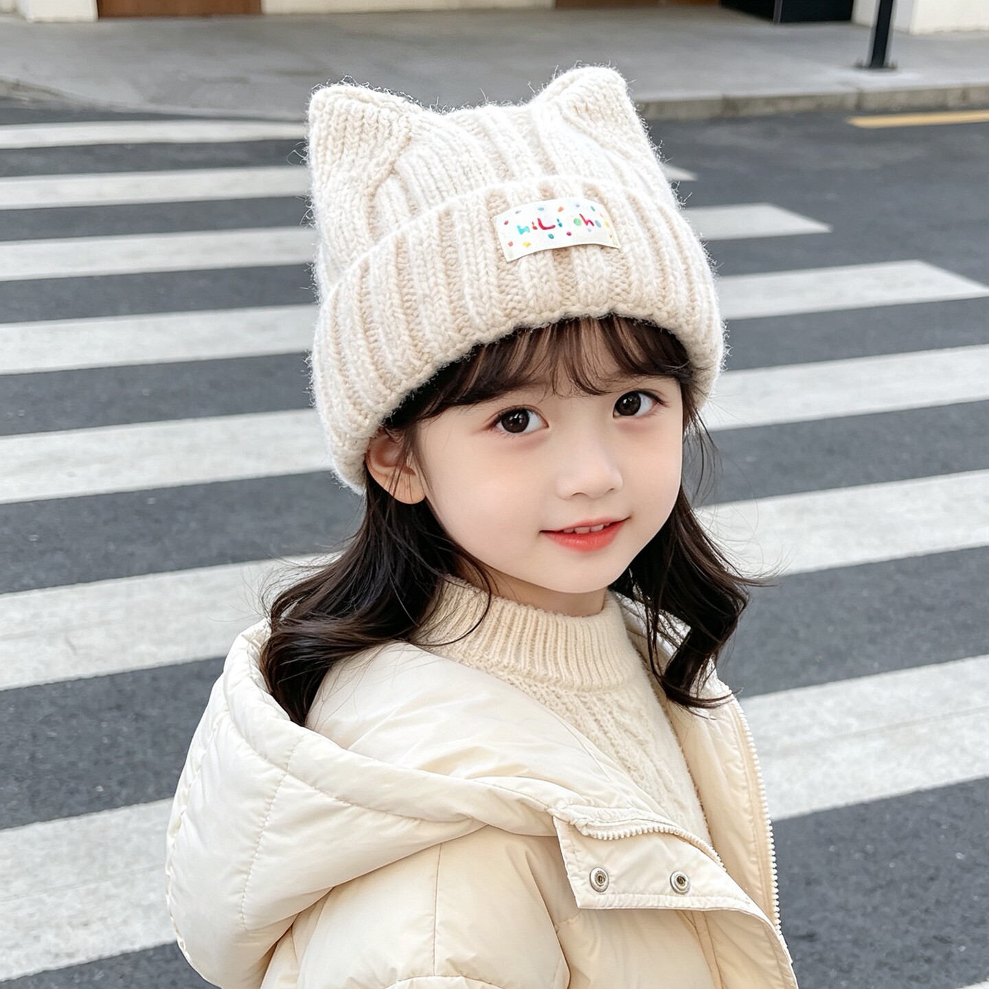 儿童毛线帽女童韩版时尚可爱针织帽秋冬保暖套头帽宝宝百搭护耳帽