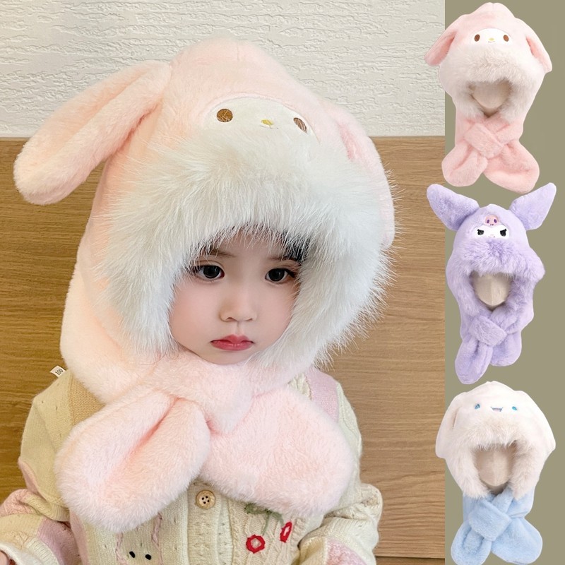 儿童帽子围巾一体帽男女宝宝加厚毛绒帽三件套秋冬小孩洋气保暖帽,童装/婴儿装/亲子装,多件套 帽子、围巾、手套等组合,淘宝优惠券,粉丝福利购,淘宝优惠卷