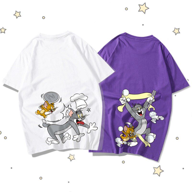2019 new pattern Tom and Jerry Jointly Short sleeved Tom 姆杰瑞 Easy Harajuku wind bf student men and women loversin the Men's clothing, T-shirt  category - from Buy2taobao.com to provide professional Taobao agent buy service