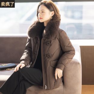 新中式妈妈羽绒服冬装外套2025新款洋气时尚中老年妇女冬天上衣服