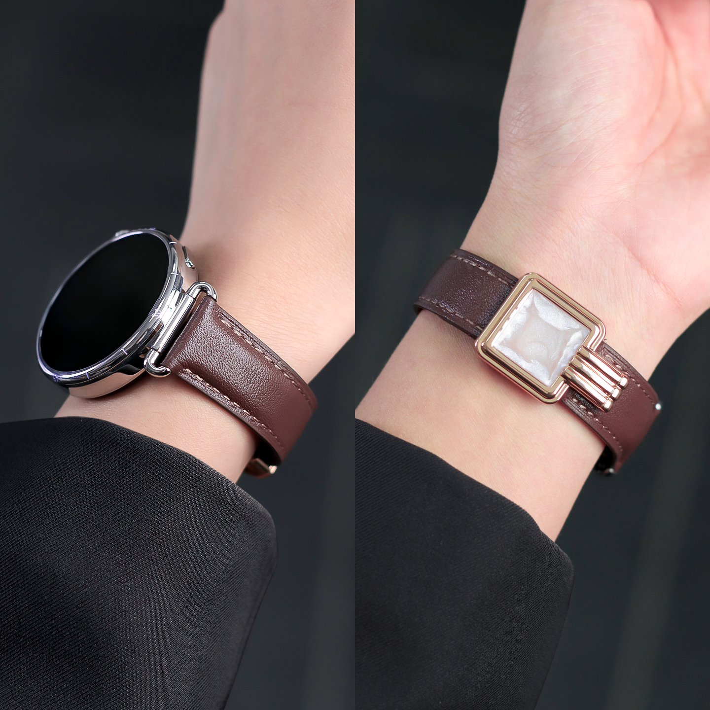 孔雀石适用oppowatchx2mini表带真皮磁吸扣流沙款WatchS/X2替换运动Sport手表4PRO腕带OPPO男女生一加配件