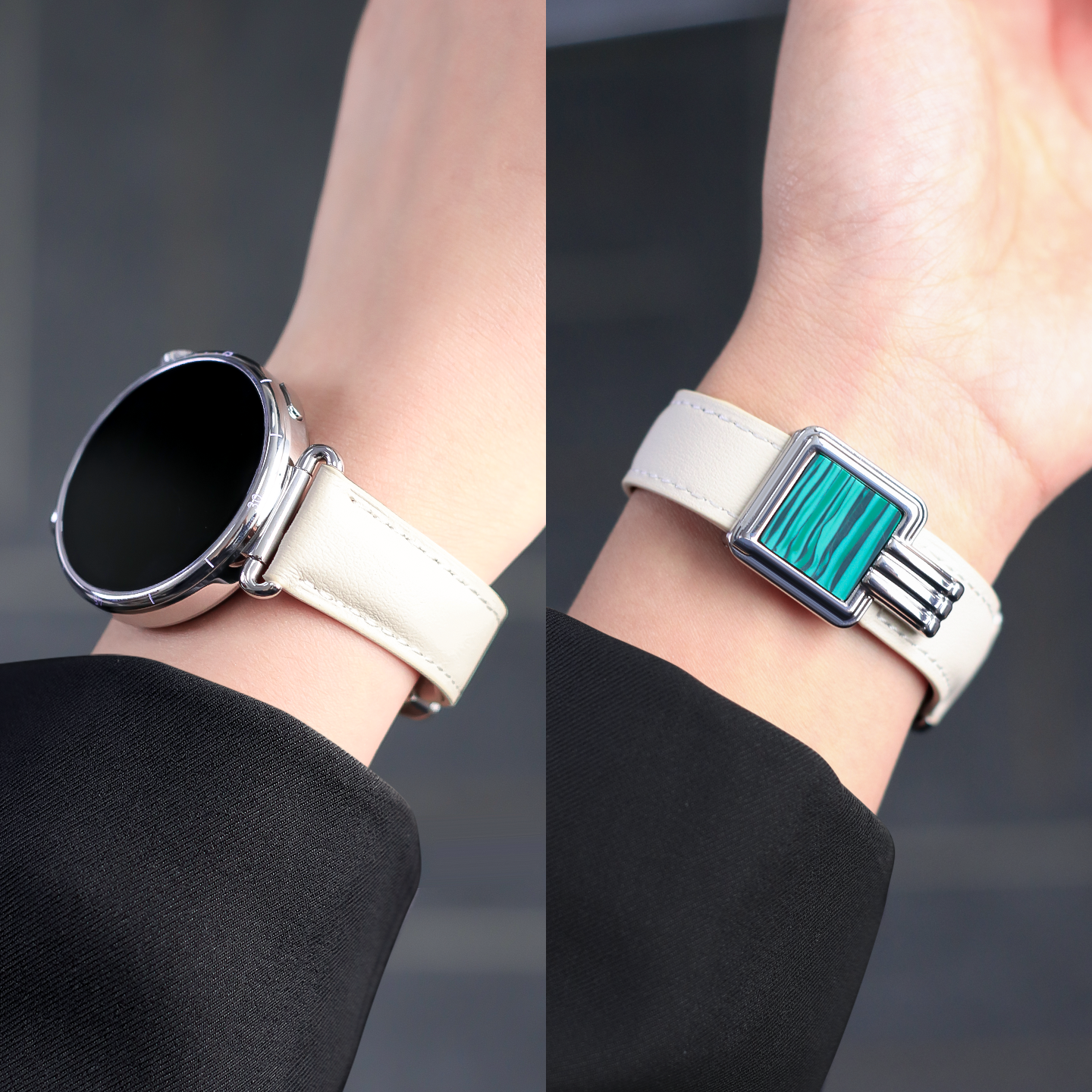 【玫瑰故事】适用华为gt6手表gt5表带磁吸扣真皮流沙watch5腕表皮质智能gt5pro女款孔雀石gt4腕带女士gt3配件