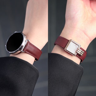 玫瑰故事适用小米手表S4表带真皮磁吸扣watchs3替换女款 S2腕带皮质嘿喽haylou配件 S4sport智能color运动版
