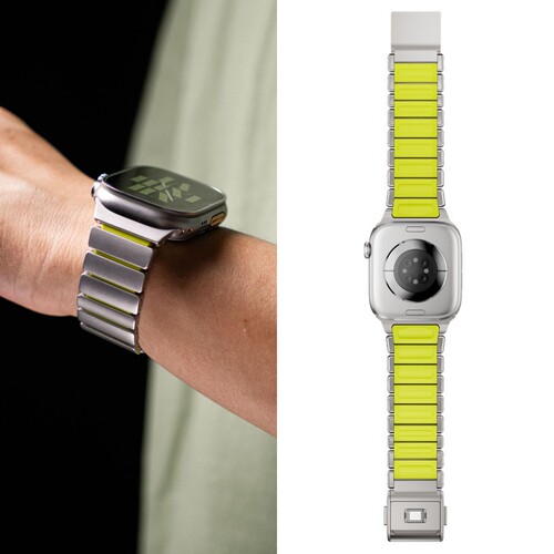适用苹果手表s11表带钛金属磁吸扣iwatch10替换纯钛s9智能运动s8钛合金硅胶腕带s7高级感ultra3男生apple配件