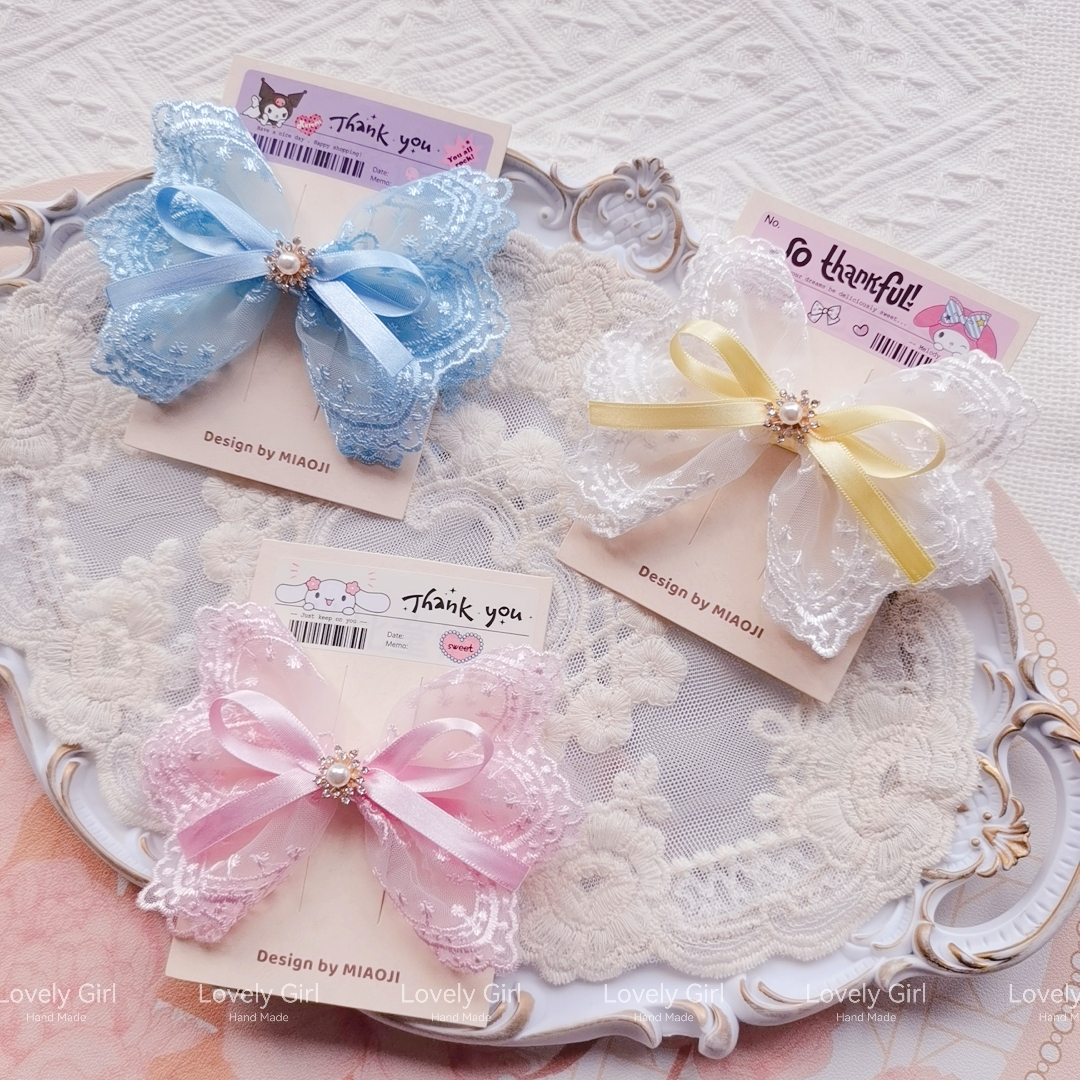 手作进口日系甜心公主蝴蝶结头花