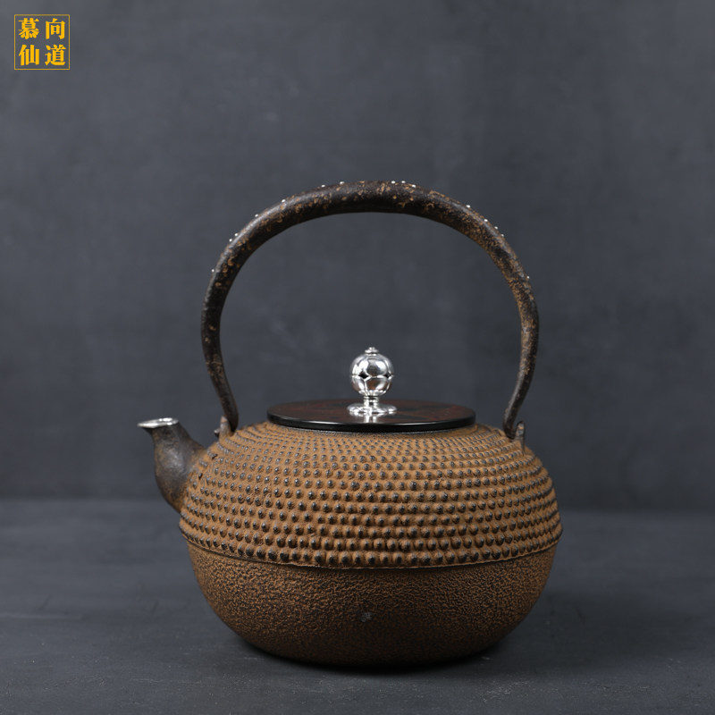 日本清光堂铁壶 日本铁壶进口 清光堂福霰砂铁铁壶银摘银口1.2l