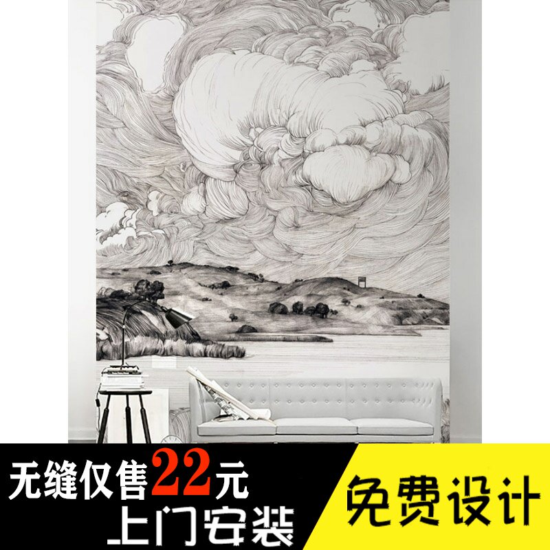 手绘黑白墙壁画多少钱 手绘黑白墙壁画优惠券免费领取 有条鱼