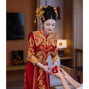 2025冬季新款秀禾服小个子龙凤褂嫁衣新娘结婚礼服新中式婚服嫁衣