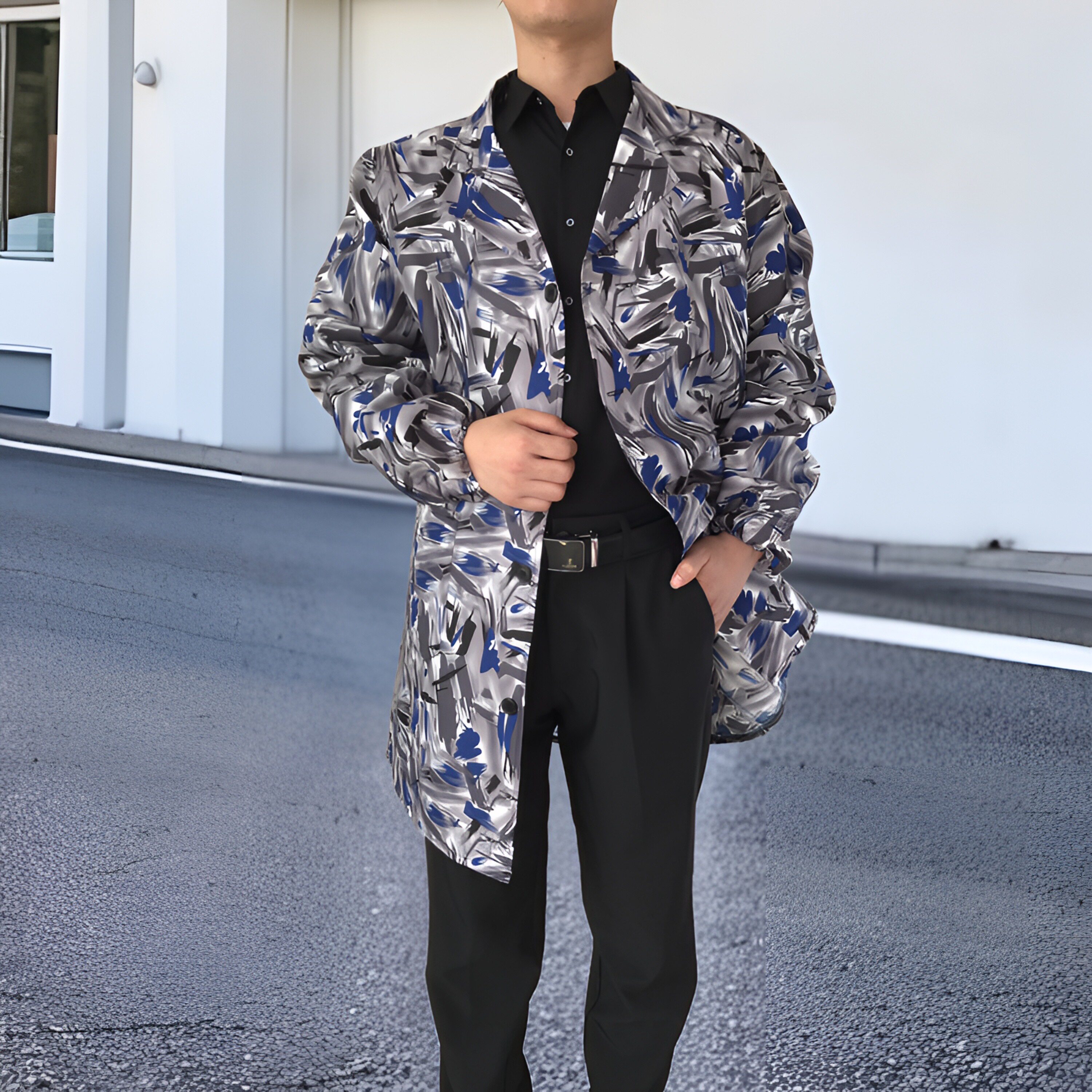 罩衣男士工作服厨房围裙防尘耐脏汽修宽松外套干活上班外穿大褂子