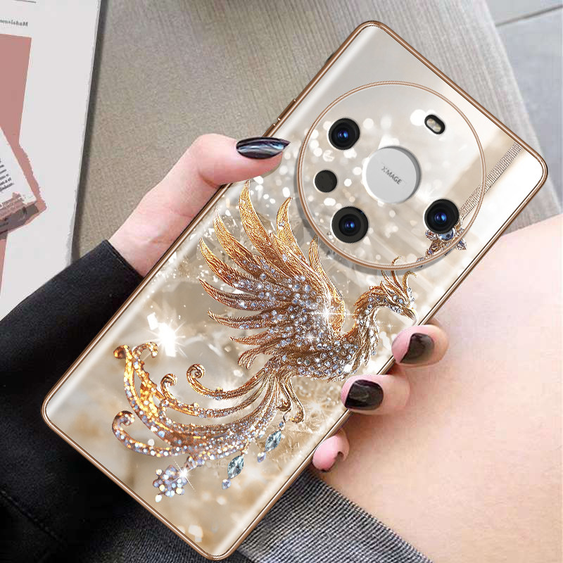 原装正品适用华为mate60pro手机壳新款碎钻凤凰mate50时尚中国风mate40e高级感镜头全包防摔60pro+创意个性国