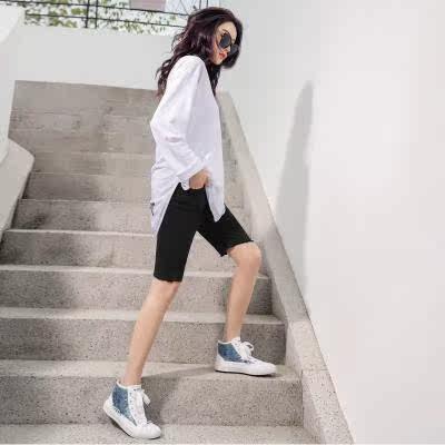 Buff shorts Explosive money cowboy 2019 new pattern black Straight Exorcism Tight fitting Elastic force Show thin Bodybuilding Five point pantsin the Women's clothing/Boutique , Jeans  category - from Buy2taobao.com to provide professional Taobao agent buy service