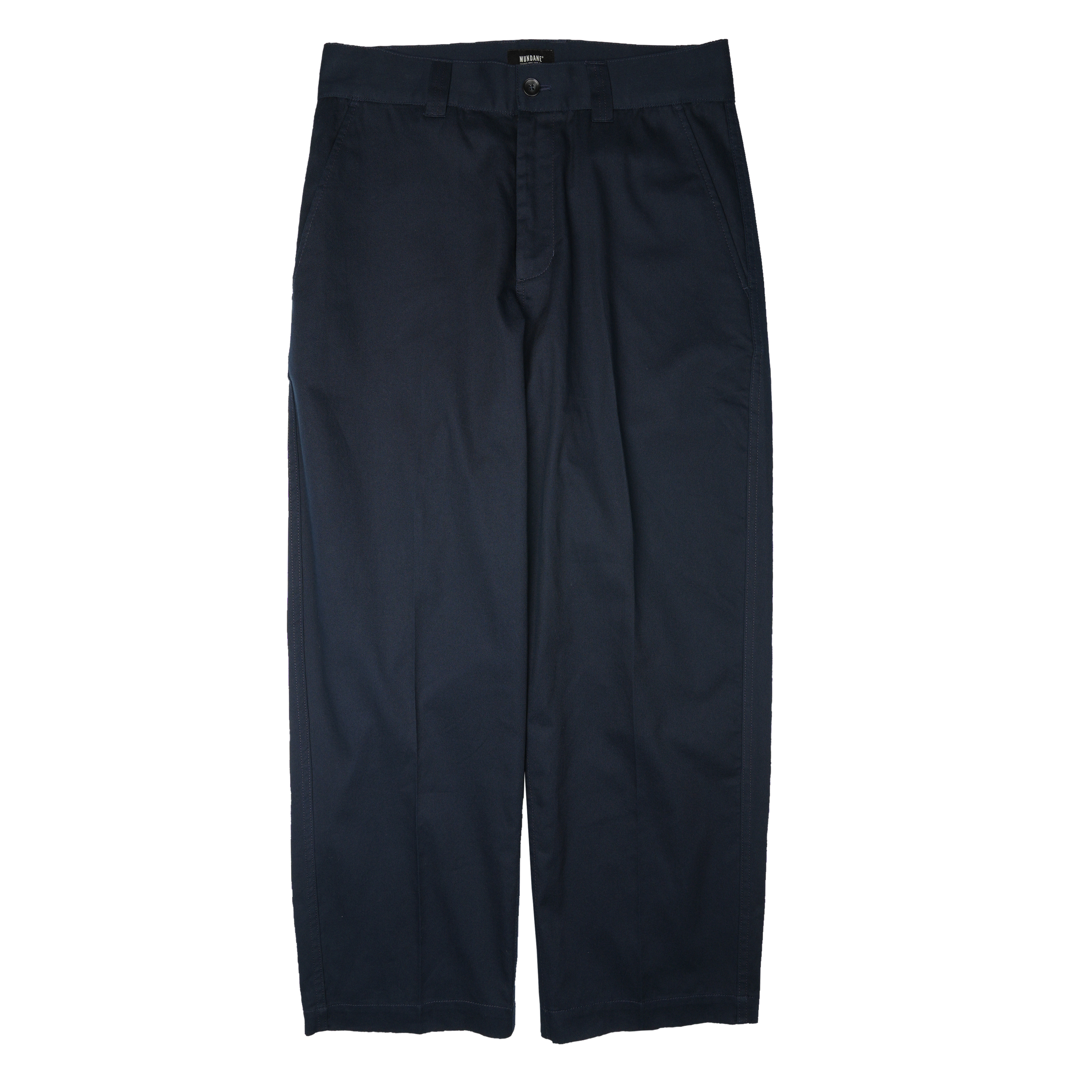 MUNDANE复古皮扣中缝线长裤