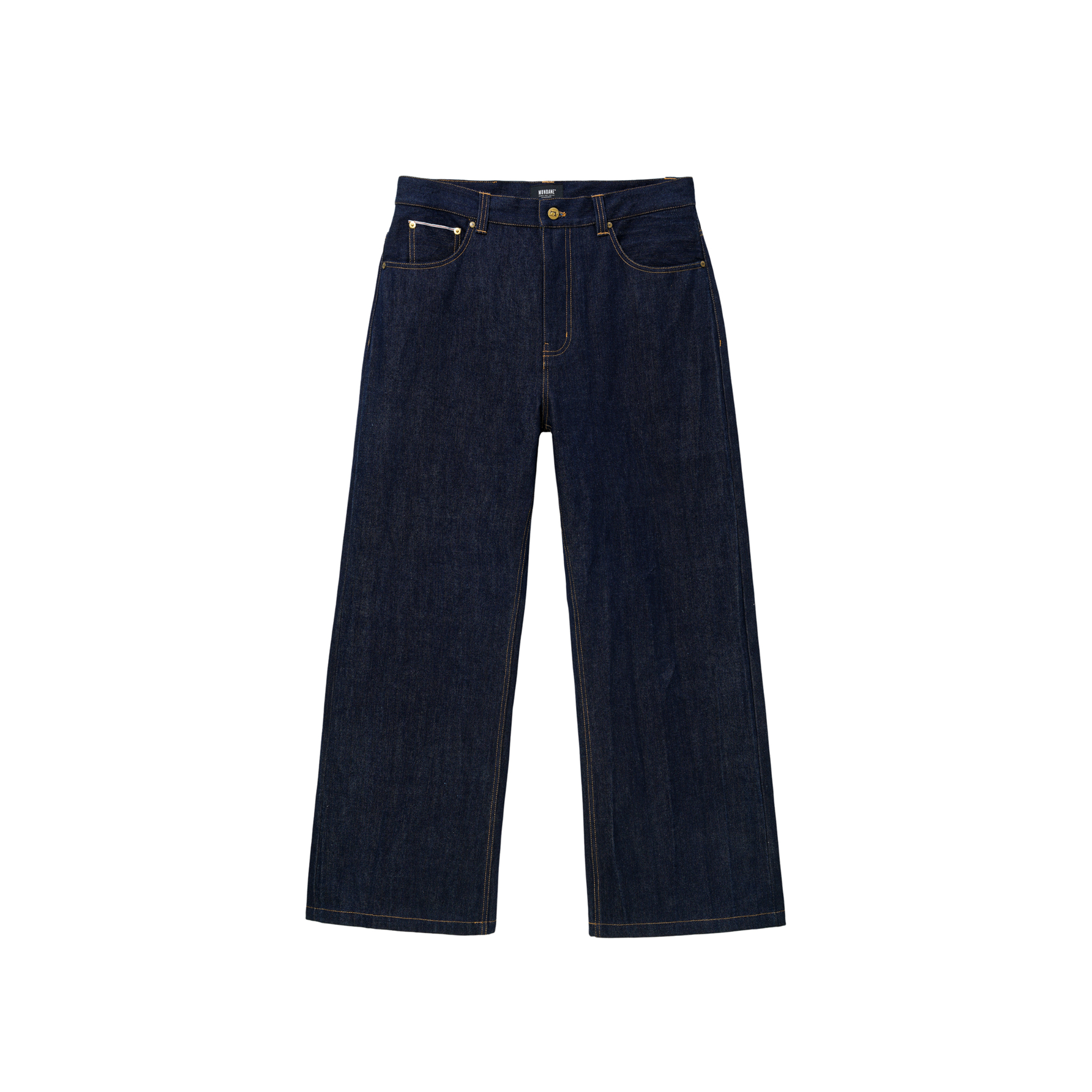 MUNDANE 25SS复古赤耳丹宁宽松阔腿微喇牛仔裤