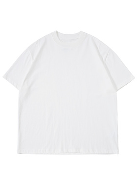 MUNDANE 25SS 圆领宽松廓形打底长绒棉短袖T恤 小领口纯色T恤男