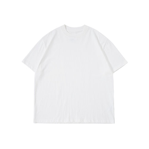 MUNDANE 25SS 圆领宽松廓形打底长绒棉短袖T恤 小领口纯色T恤男