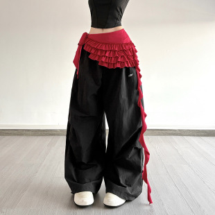 多层不规则剪裁侧边蝴蝶结系带腰封 女装 欧美风2025夏季 新款