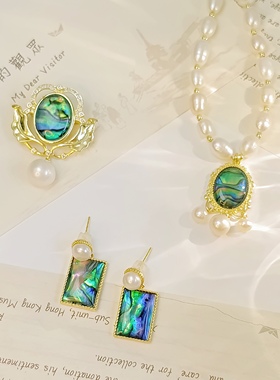 珍珠项链胸针耳钉女款爆款轻奢小众高级感颈链送礼套系首饰