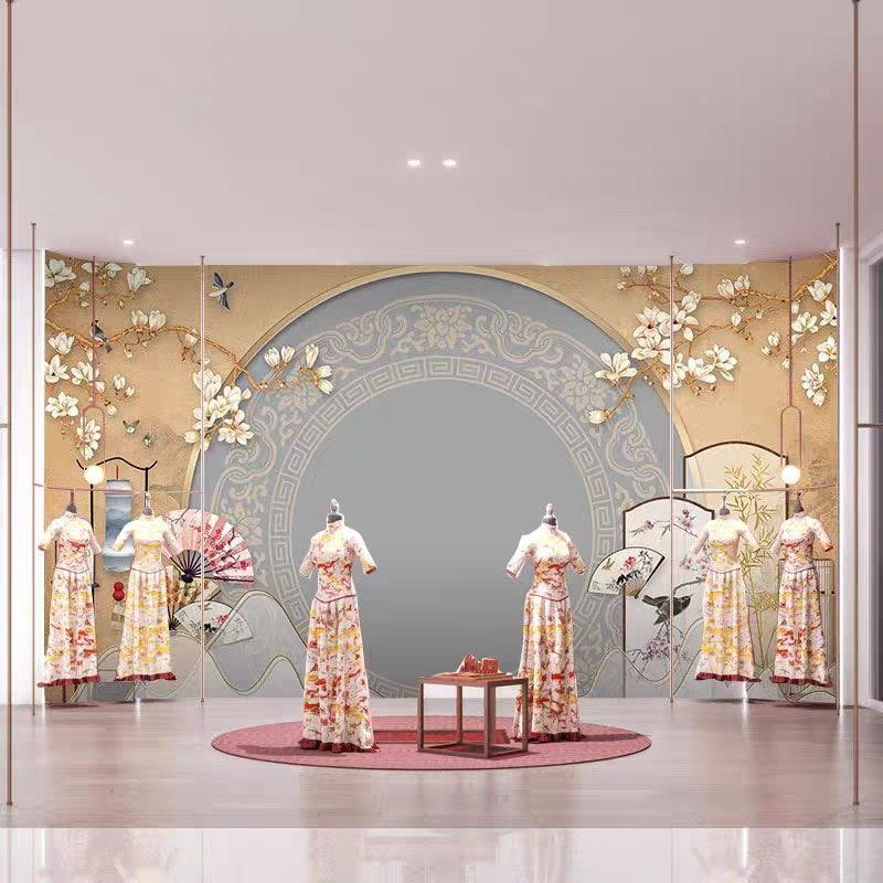 8d新中式古风花鸟墙纸婚礼婚纱拍照背景墙布美容院服装旗袍店壁纸,家装主材,定制壁画,淘宝优惠券,粉丝福利购,淘宝优惠卷