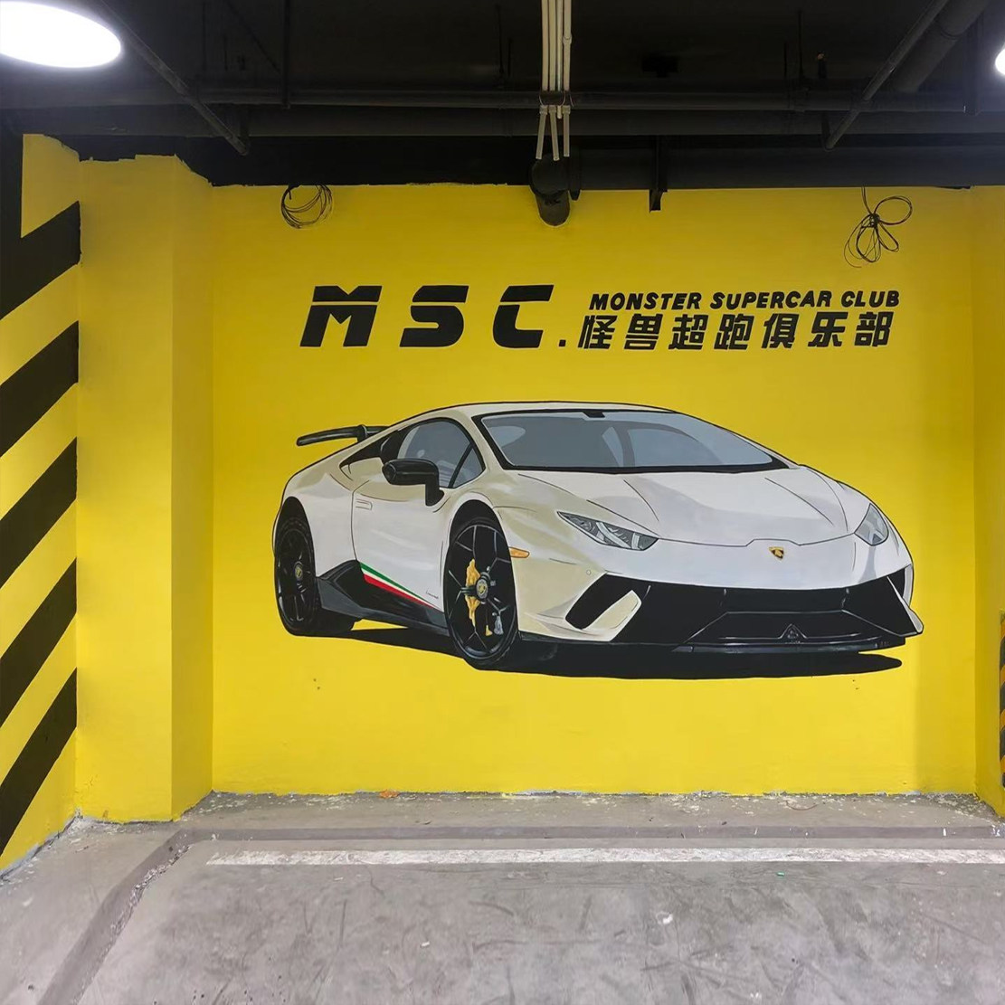 集装箱汽车改装墙纸定制健身房汽车美容维修墙布4S店背景墙3D壁画